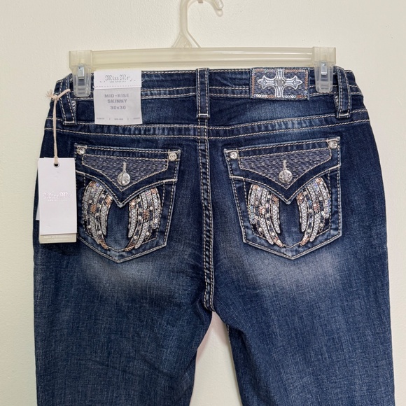 Miss Me Jeans Angelic Haven Skinny Mid-Rise  Style M5082S107 Size 30 - Picture 8 of 12